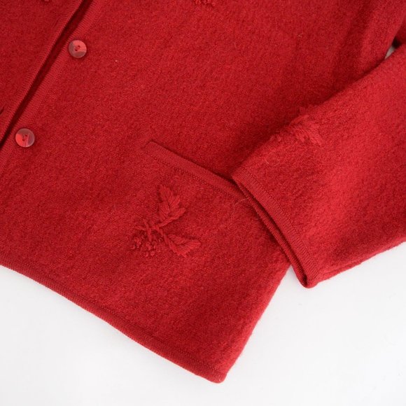 Vintage Tabi Red 100% Wool Button Down Cardigan Size Medium - Picture 6 of 13